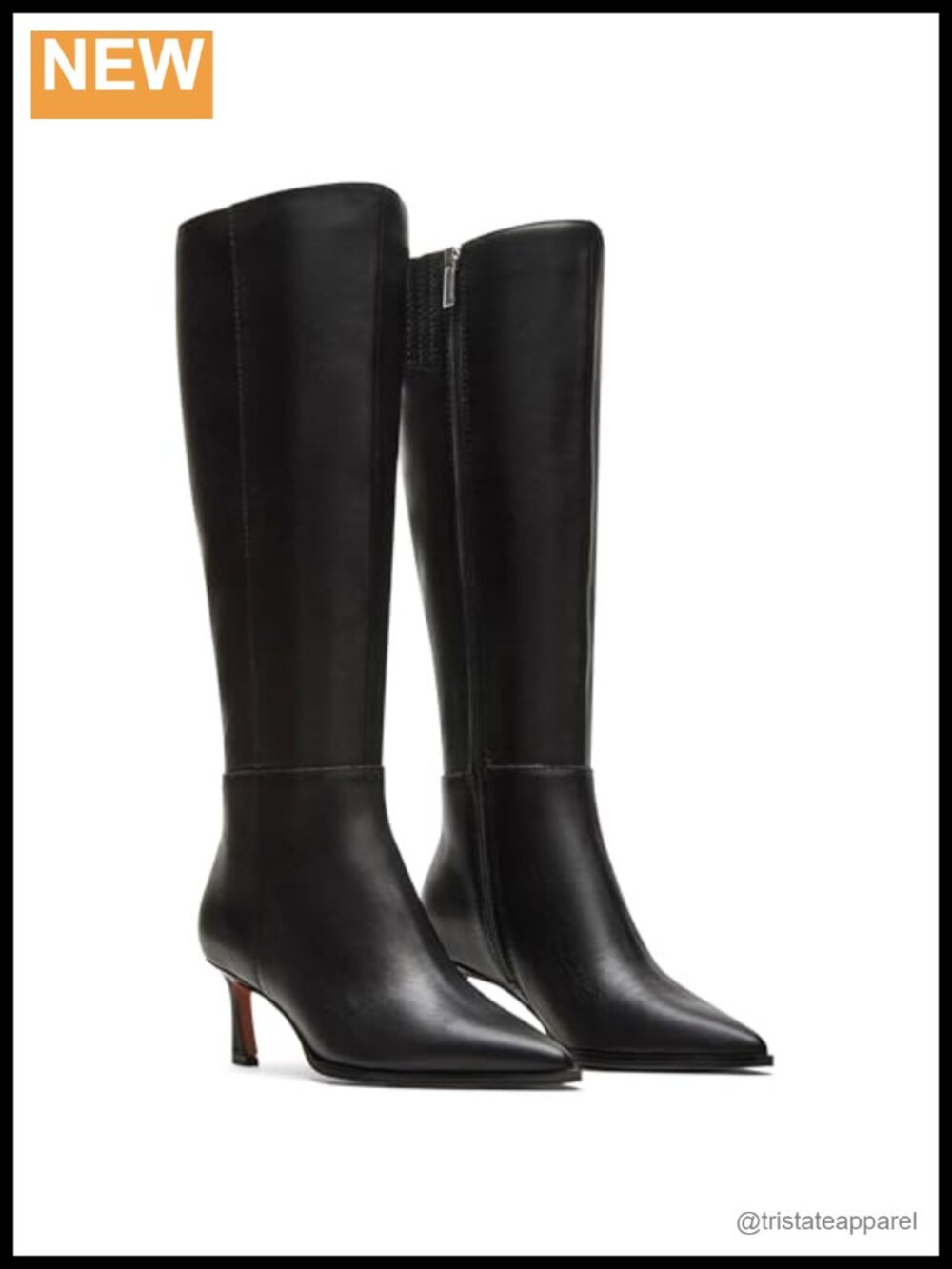 Kitten Heel Knee High Boots Pointed Toe Side Zipper Satin Tall Dressy Boots